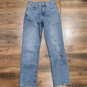 Madewell‎ 90s Straight Leg Jean Hi Waisted Cinched Waist 90s Model Legs Size 24